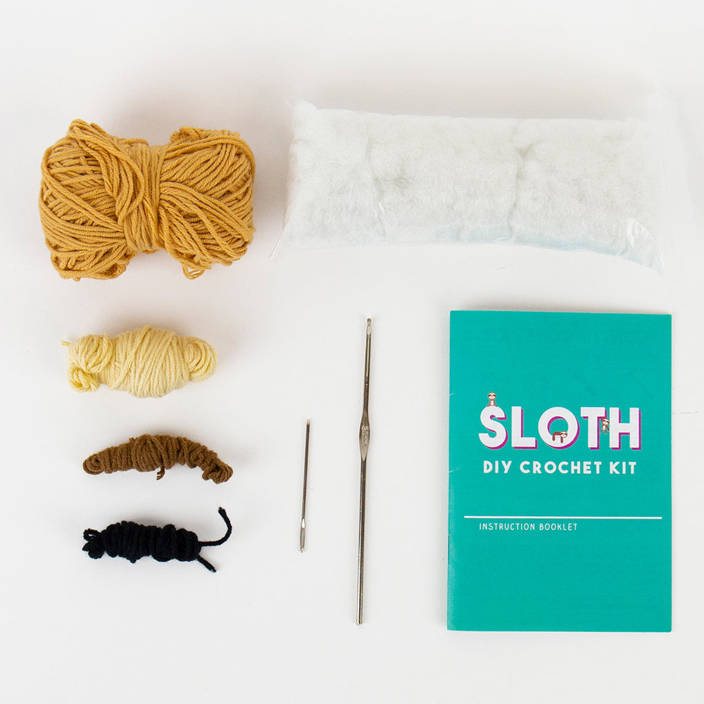 Gift Republic Kawaii Krochet Sloth DIY Crochet Kit Hook/Needles Stuffing Set — image 2