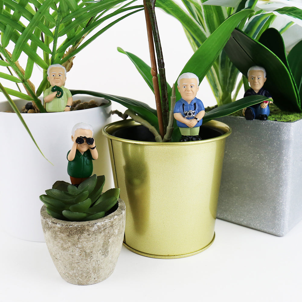 Gift Republic 14.5cm Mini Plant Pot Attenborough Explorers Statues Decor (4 Pieces) — image 4