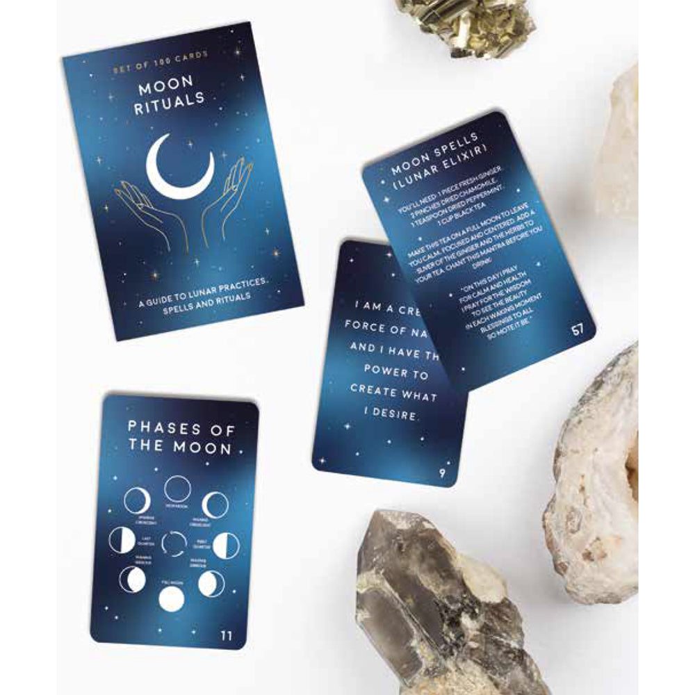 Gift Republic Moon Rituals Reading Cards Affirmation Deck Trivia Game Set (100 Pieces) — image 2