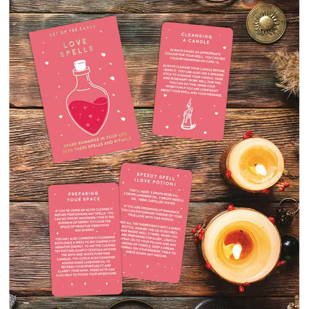 Gift Republic Love Spell Cards Reading Deck Romantic Trivia Tarot Game Set (100 Pieces)