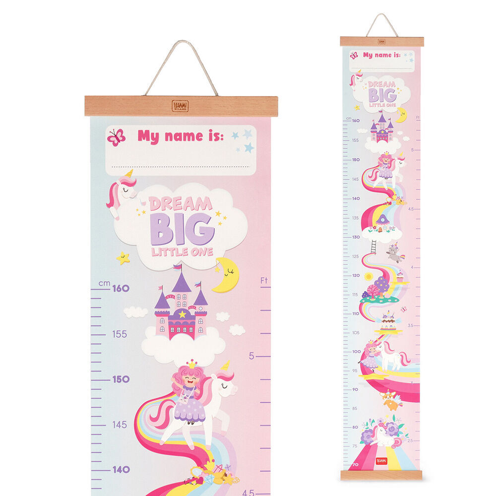 Legami Dream Big Little One Wall-Hanging Height Chart 160cm Pink Unicorn (2 Pack) — image 2