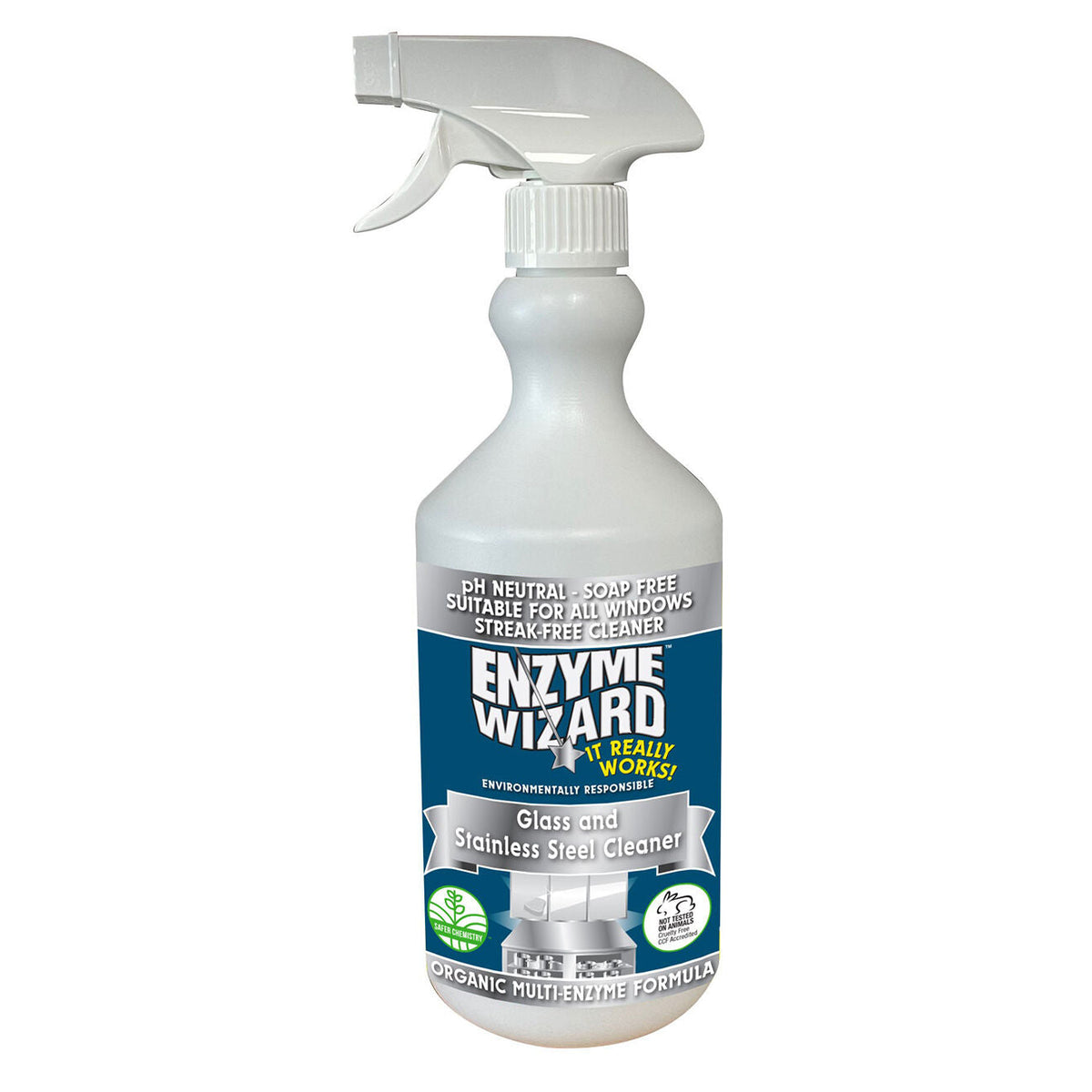 Enzyme Wizard Glass And Stainless Steel Cleaner 750ml Home Cleaning Spray