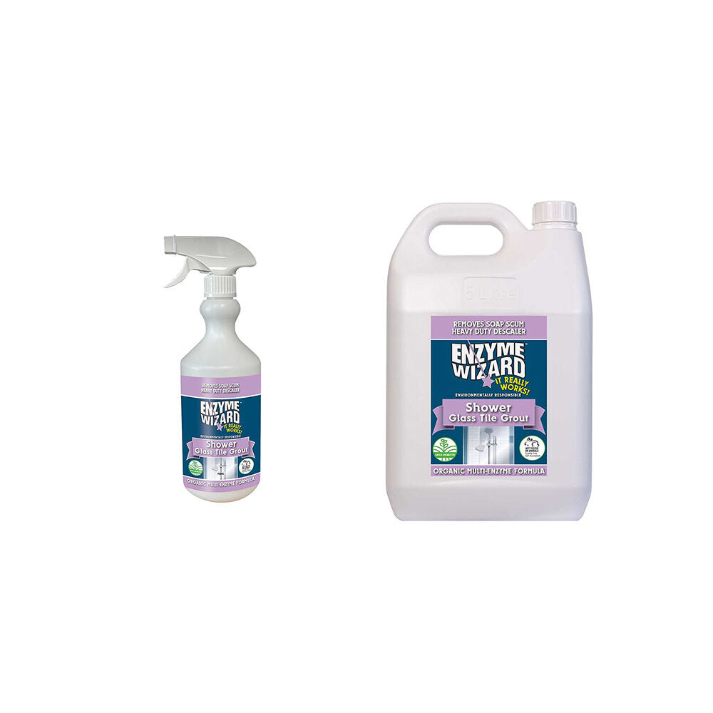 Enzyme Wizard Shower Glass Tile Grout Cleaner 750ml/5L 2PK
