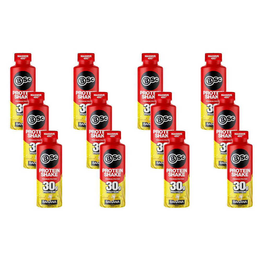 BSc 6PK BSc Ready To Drink Premium 30g Protein Shake Post Workout 450ml Banana (2 Pack)