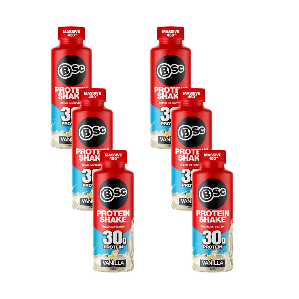 BSc Ready To Drink Premium 30g Protein Shake Post Workout 450ml Vanilla (6 Pack)