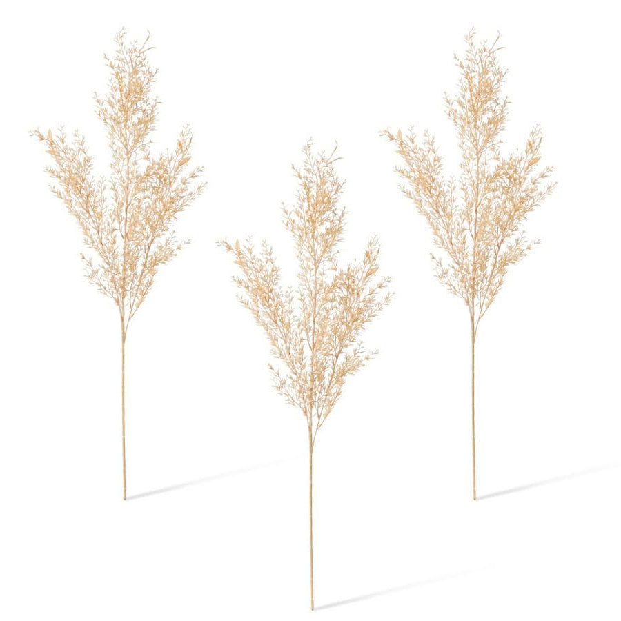 E Style 97cm Plastic Tea Leaf Spray Artificial Faux Home Decor Natural (3 Pack)