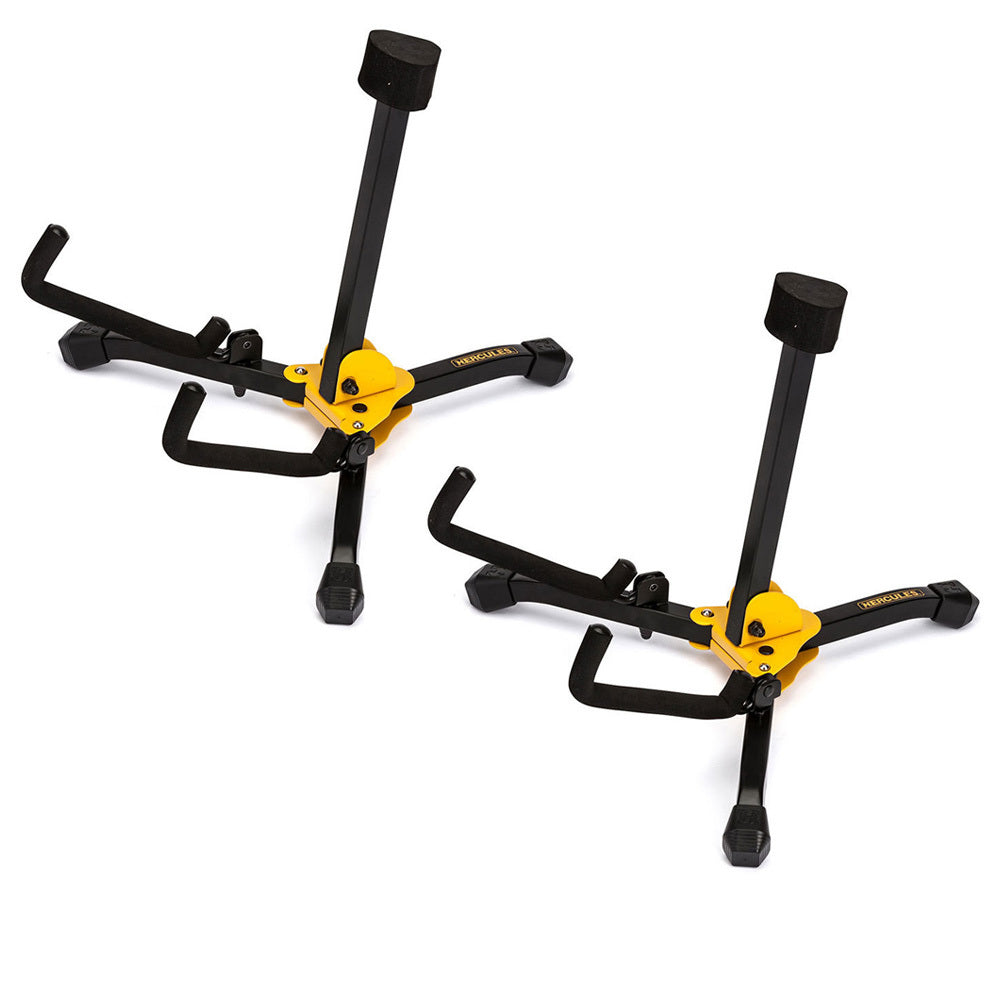 Hercules Foldable Mini Acoustic Guitar Stand Floor Holder/Rack w/ Bag/Locks (2 Pack)
