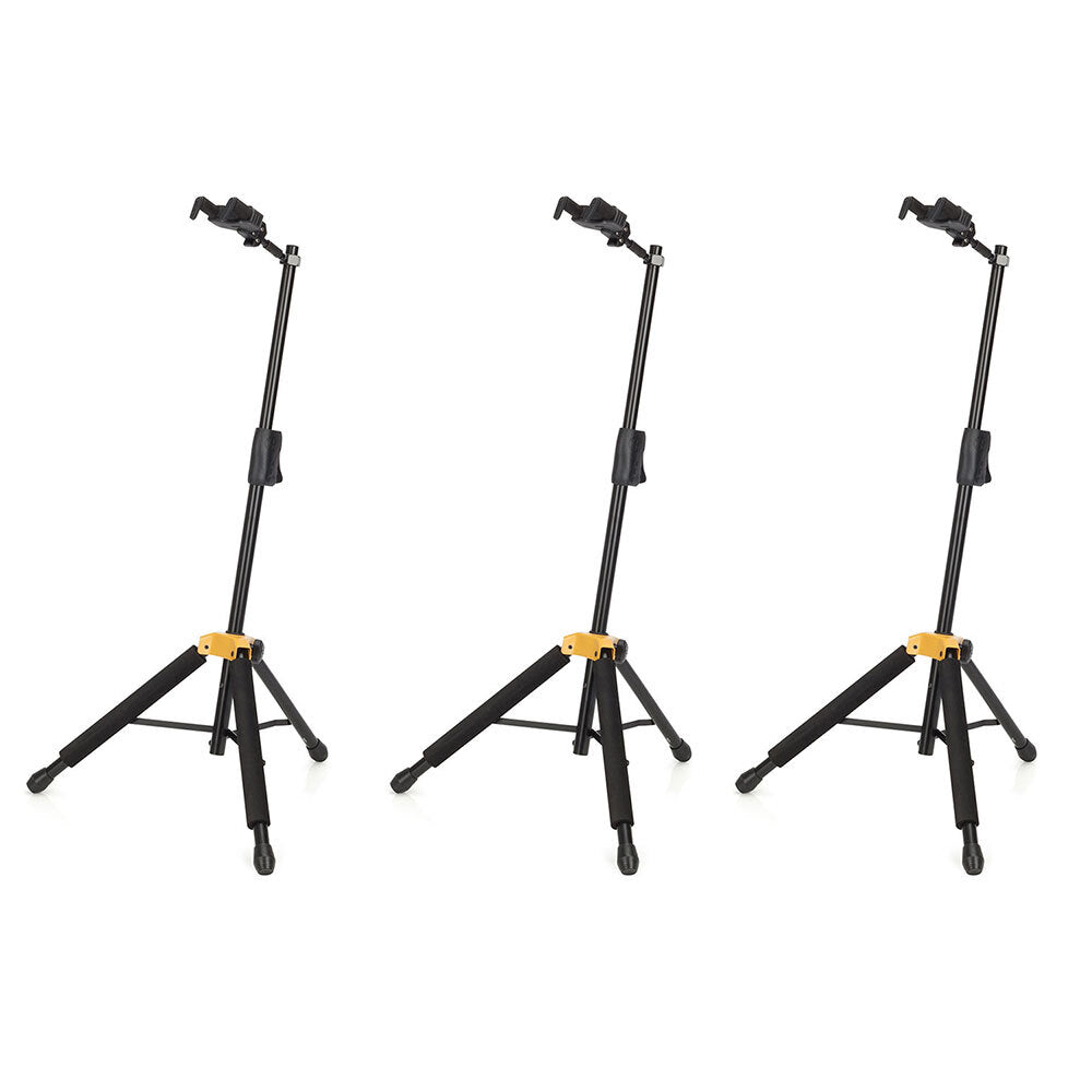 Hercules Single Guitar Stand/Holder Floor Rack Auto Grip w/Foldable Yoke MC6 (3 Pack)