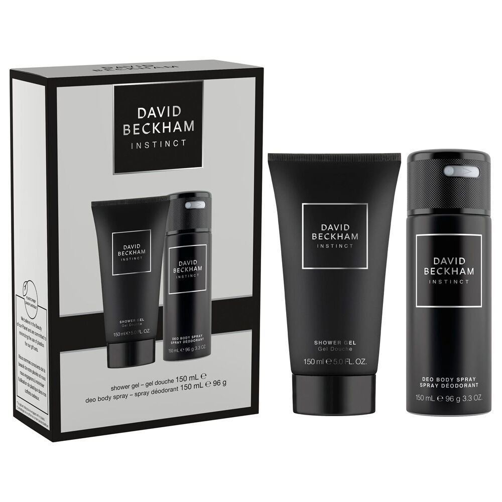 David Beckham 150ml Fresh Scent Instinct Deodorant & Shower Gel Set For Men