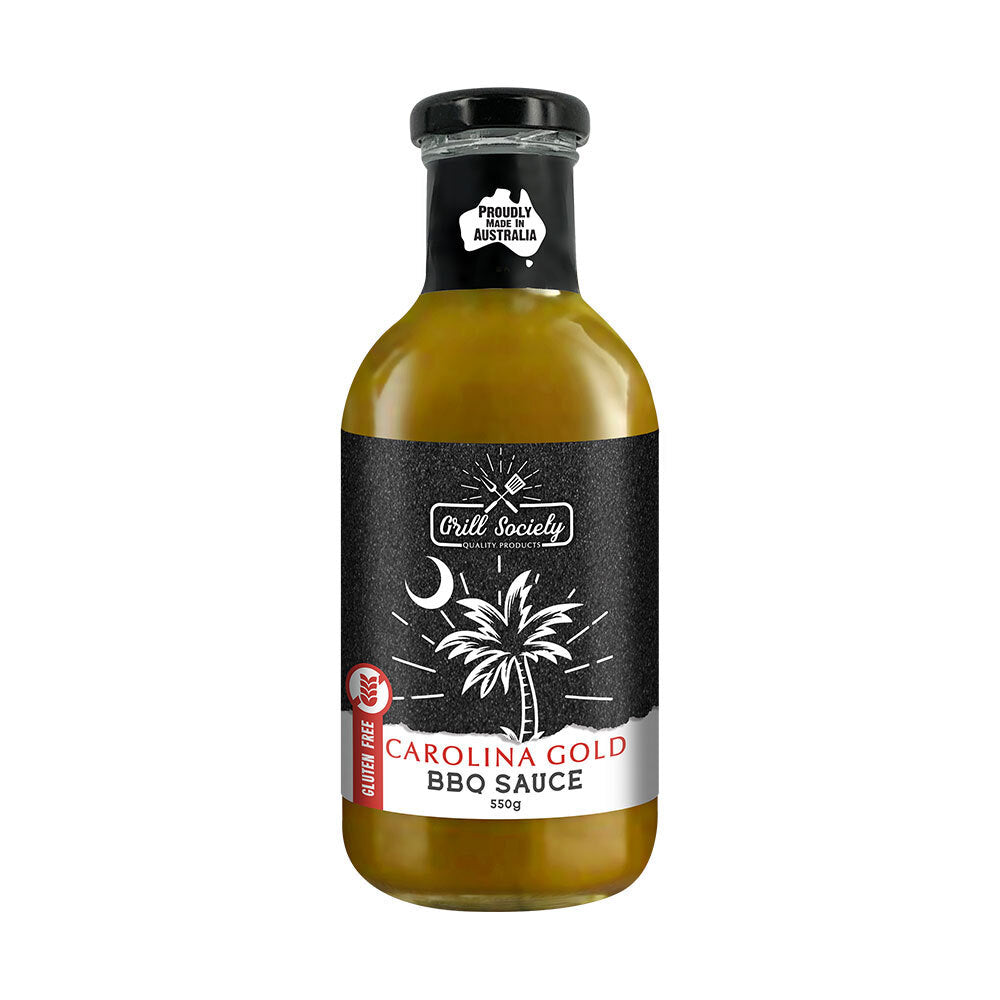 Grill Society BBQ Carolina Gold Sauce Gluten Free Rich Meat Condiment 550g