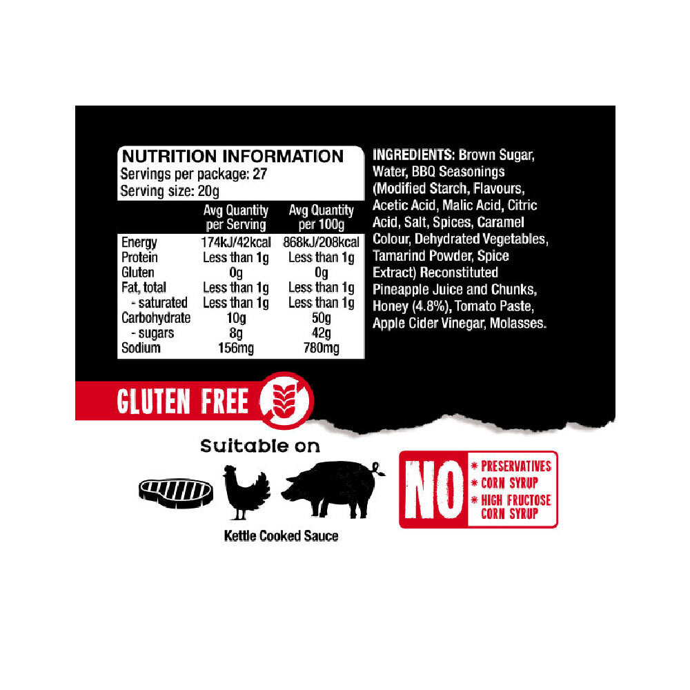 Grill Society BBQ Sweet Honey Sauce Gluten Free Condiment Meat Glaze 550g (3 Pack) — image 3