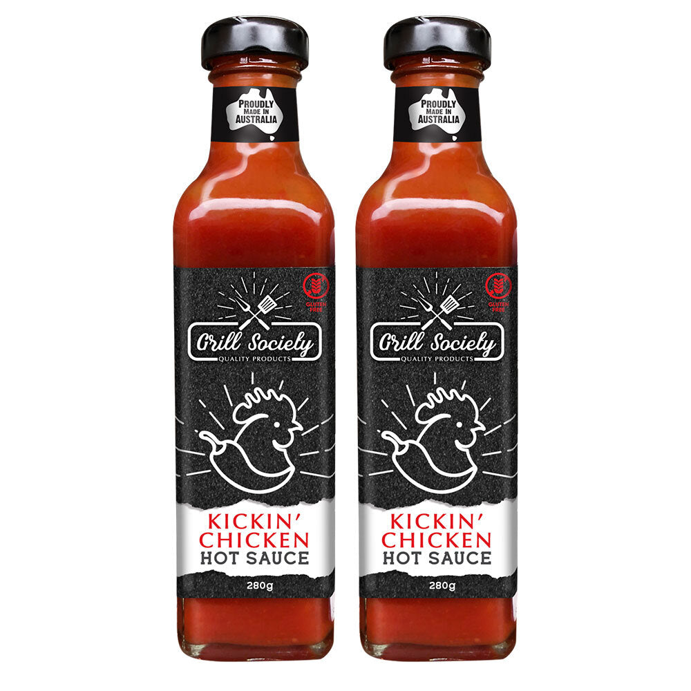 Grill Society 280g Grill Society Kickin Chicken Hot/Chilli/Spicy/Heat Cook Sauce/Condiment (2 Pack)