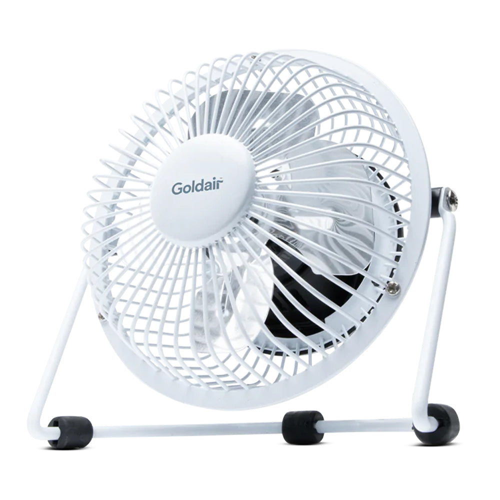 Goldair Select 10cm Portable 3W USB Home/Office Desk/Table Fan Adjustable White