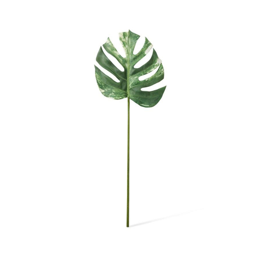 E Style 75cm Plastic Monstera Lush Stem Artificial Fake Decor Green/White (3 Pack) — image 2