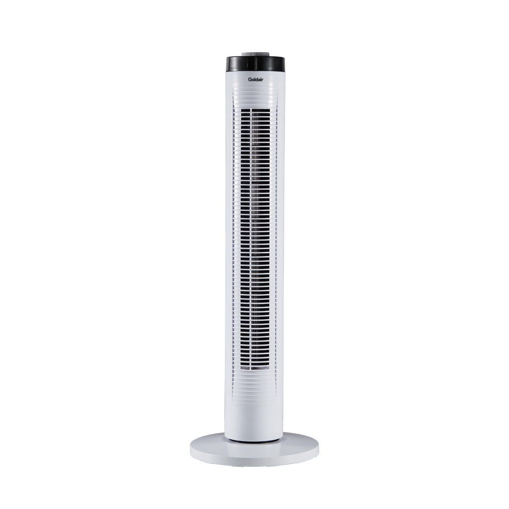 Goldair Select Basic Home/Room Tower Oscillation Fan 81cm Slim 3-Speed White