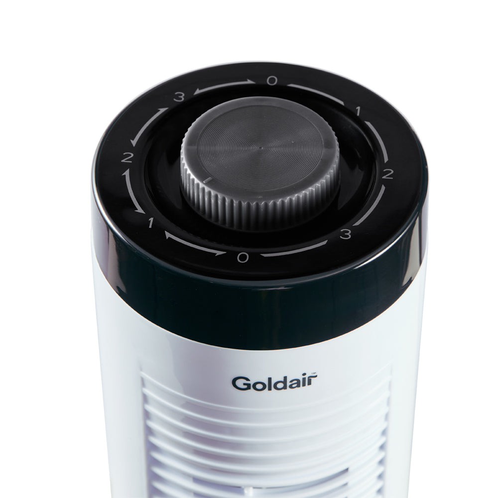 Goldair Select Basic Home/Room Tower Oscillation Fan 81cm Slim 3-Speed White — image 2