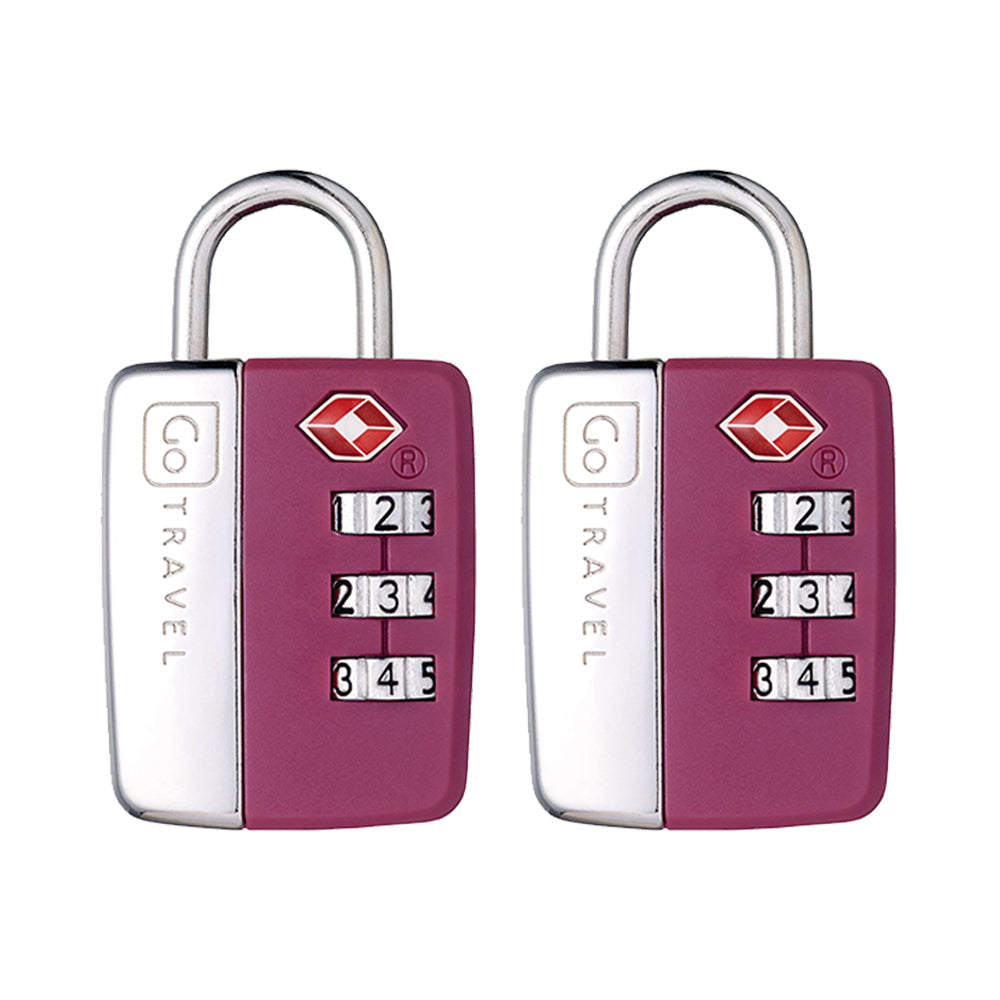 GO Travel TSA Luggage/Suitcase/Bag Combination Digit Security Padlock Assort (2 Pack)
