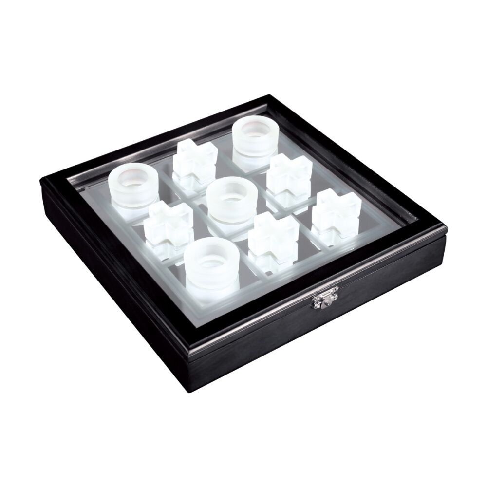 Karson Tic Tac Toe Luxe Frosted Glass Board Game Set 6y+ 27.8x27.8x7.5cm (9 Pieces)