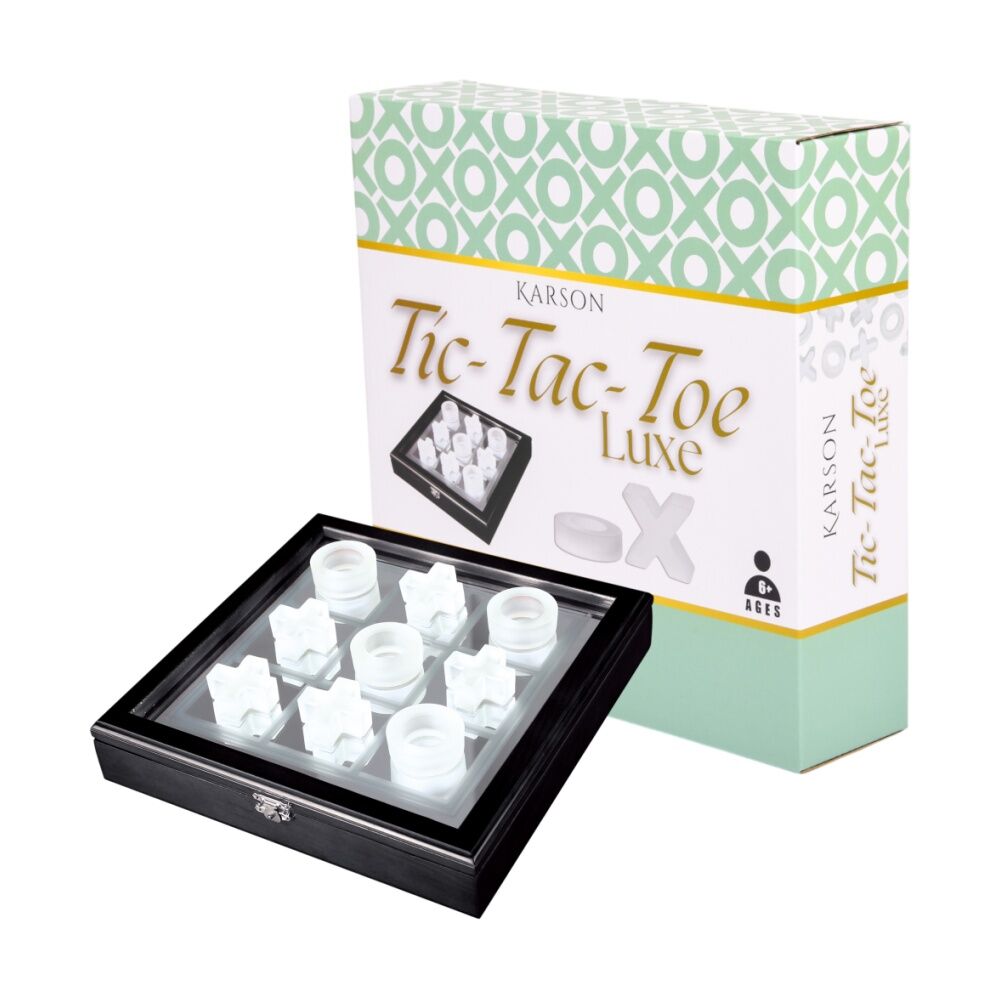 Karson Tic Tac Toe Luxe Frosted Glass Board Game Set 6y+ 27.8x27.8x7.5cm (9 Pieces) — image 2