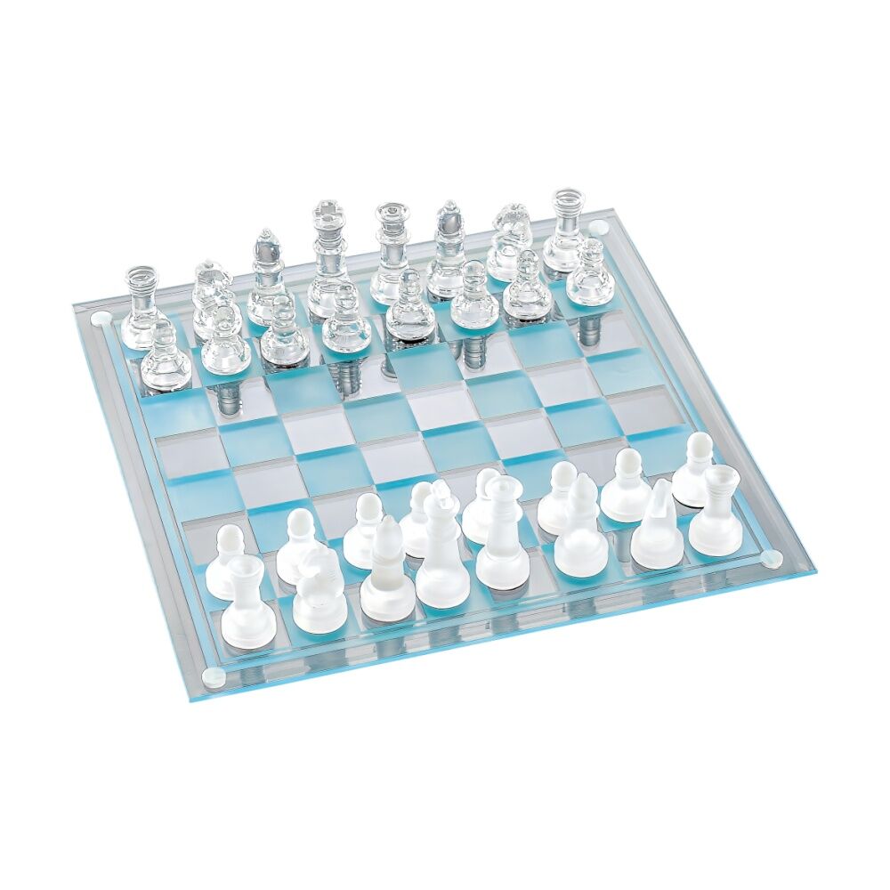 Karson Crystal Chess Game Set w/ Glass Board 6y+ 38x38x5.8cm Clear (32 Pieces)