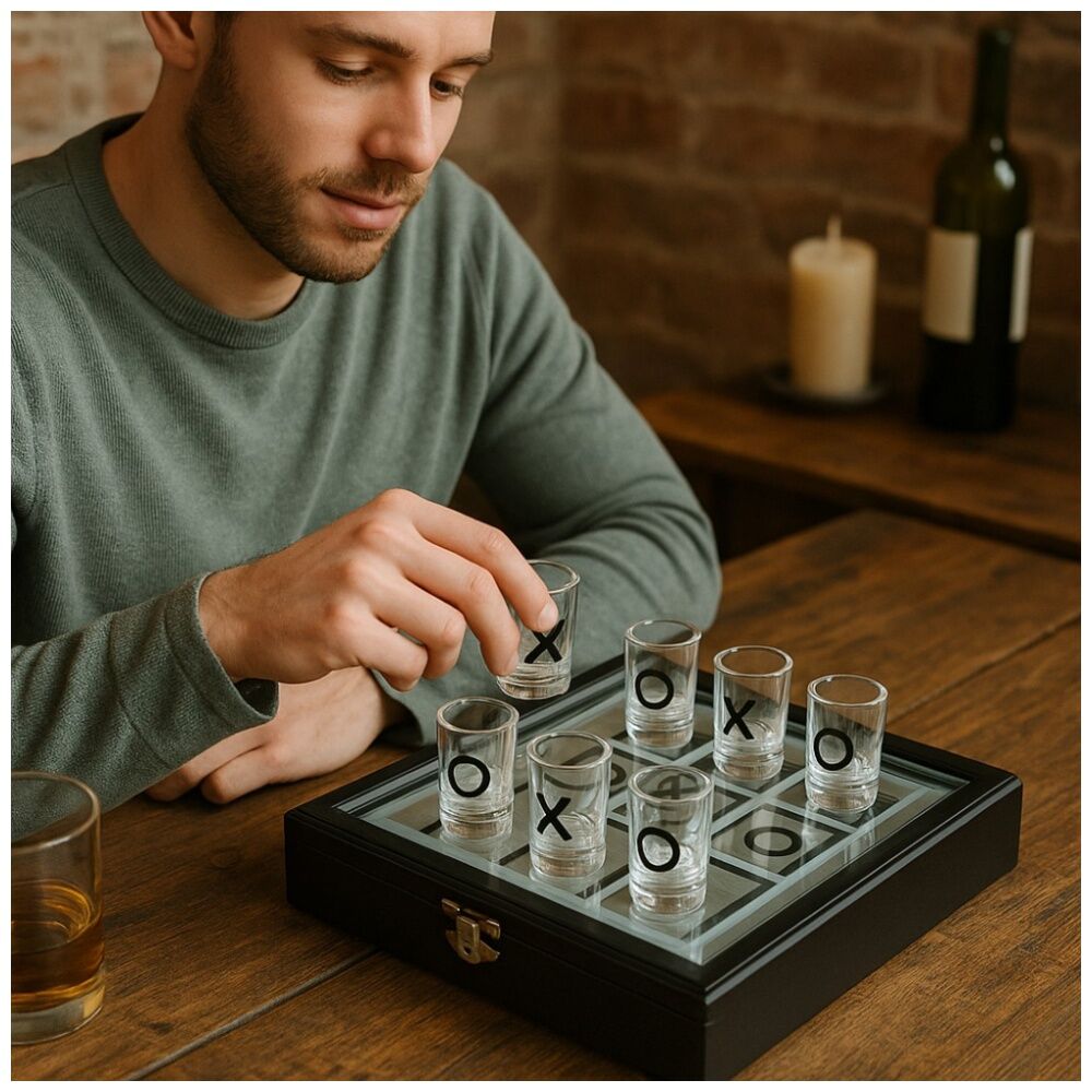Karson Shots & Crosses Tic Tac Toe Shot Glass Game Glassware 18y+ 31x31x5cm (9 Pieces) — image 5