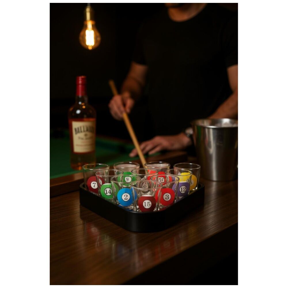 Karson Rack n Shoot Pool Shot Glassware Set 18y+ 23.5x21.7x7.5cm (10 Pieces) — image 4