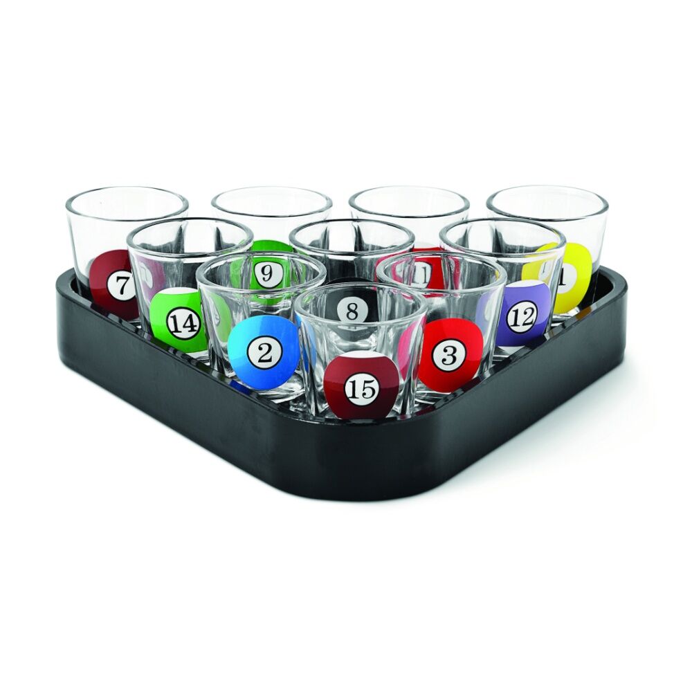 Karson Rack n Shoot Pool Shot Glassware Set 18y+ 23.5x21.7x7.5cm (10 Pieces)
