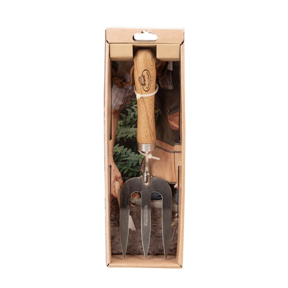 Esschert Design 29.9cm Natural Gardening Tool Stainless Steel Hand Fork — image 3
