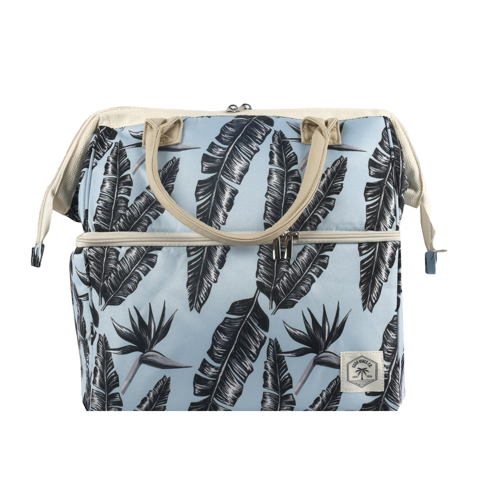 Good Vibes Premium Insulated Picnic Cooler Bag Sorrento Palm Print 40x35x26cm