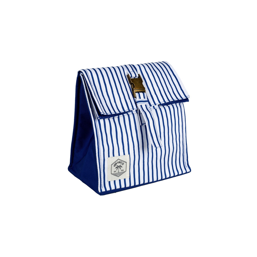 Good Vibes Insulated Durable Lunch Bag Satchel Mediterranean Print 25x22x16cm