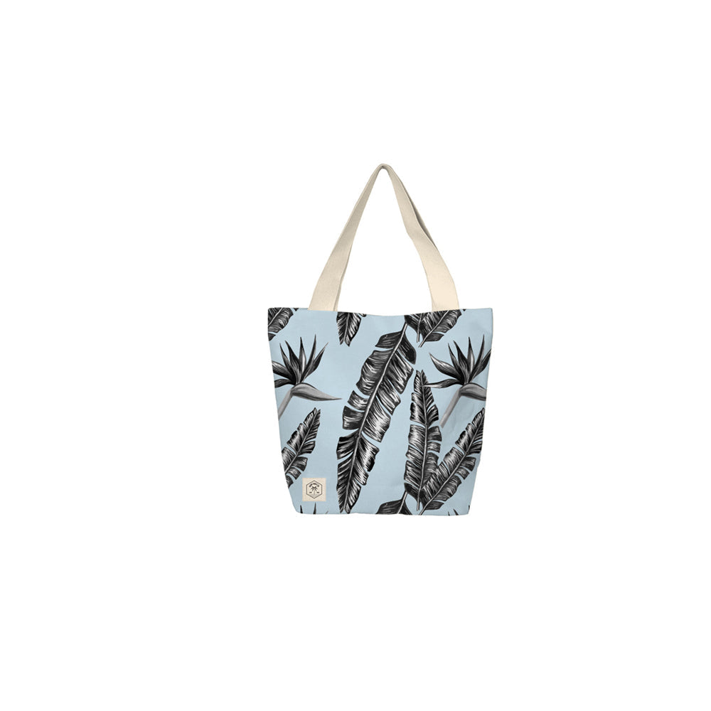 Good Vibes Beach Bag w/Inner Pocket Zip Closr Sorrento Palm Print 50x42x15cm
