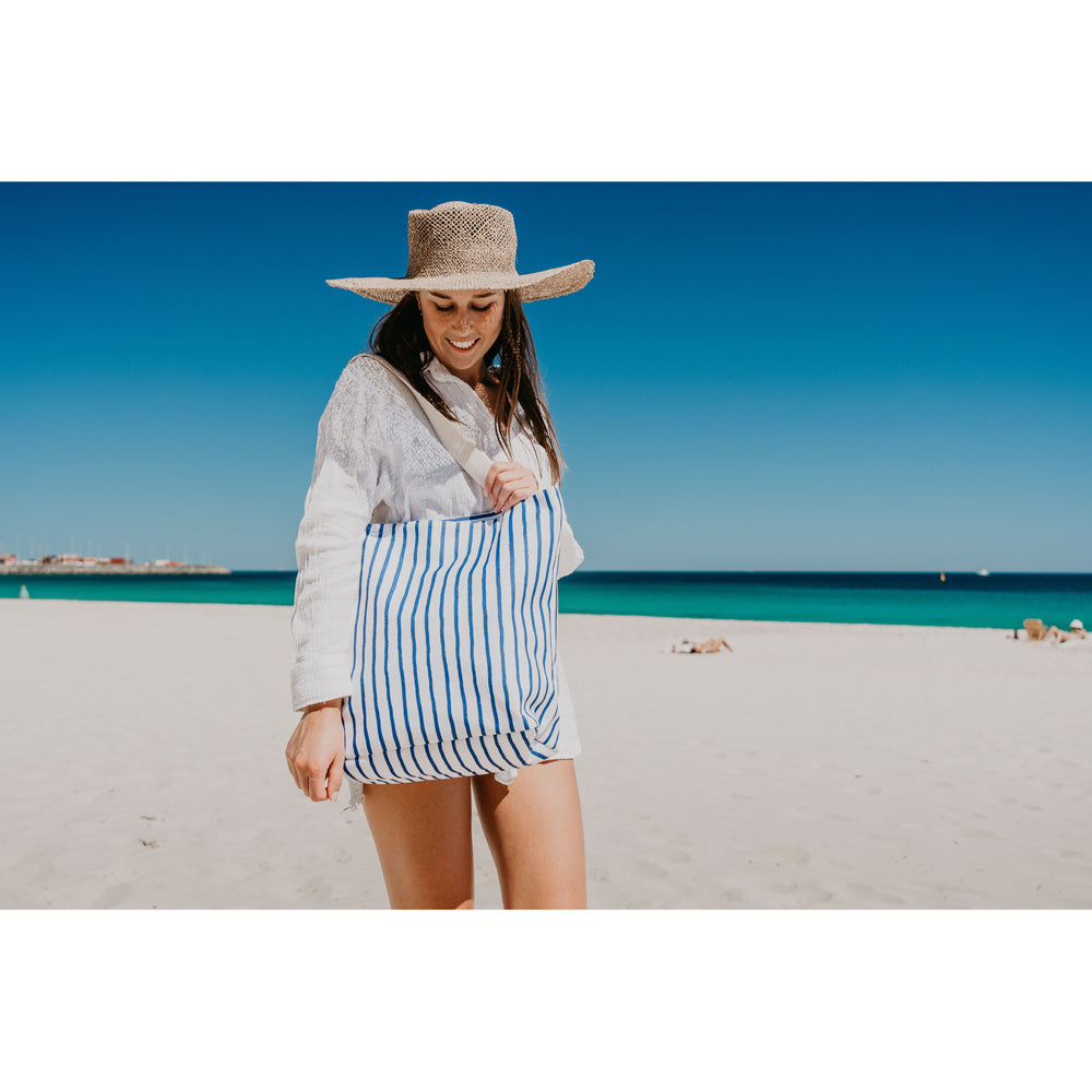Good Vibes Beach Bag W Inner Pocket Zip Clsre Mediterranean Print 50x42x15cm — image 2