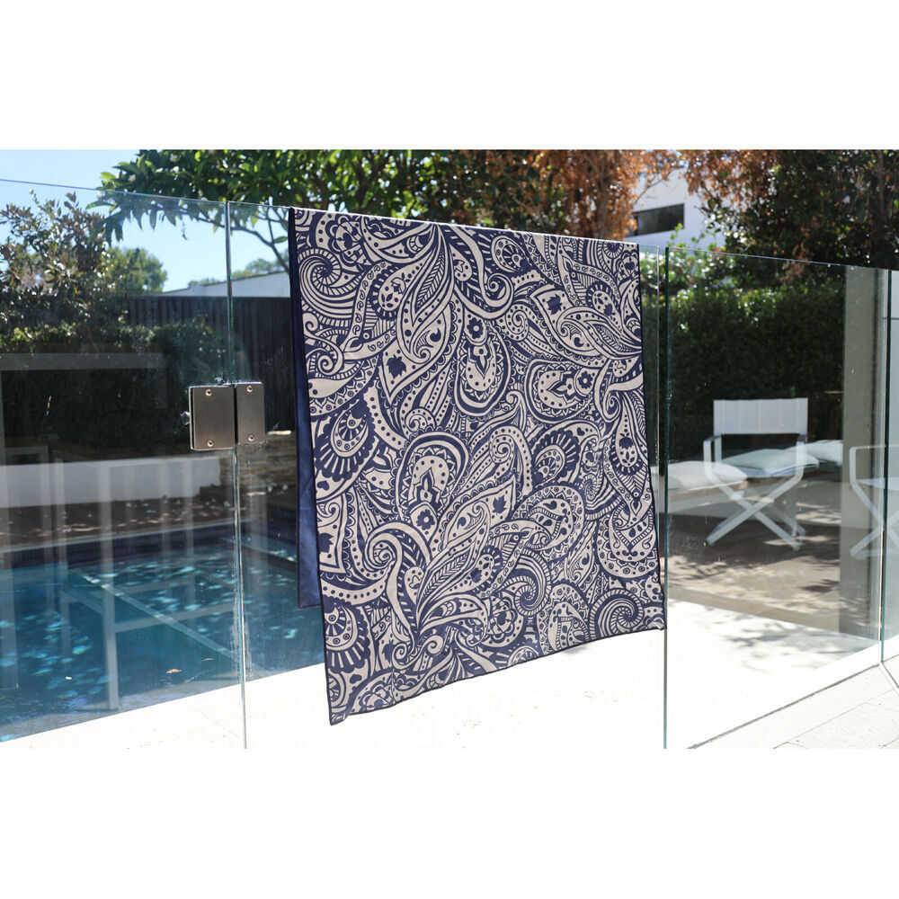 Good Vibes Eco Microfibre Beach Towel Quick Dry Tahitian Blue 160x90cm (2 Pack) — image 3