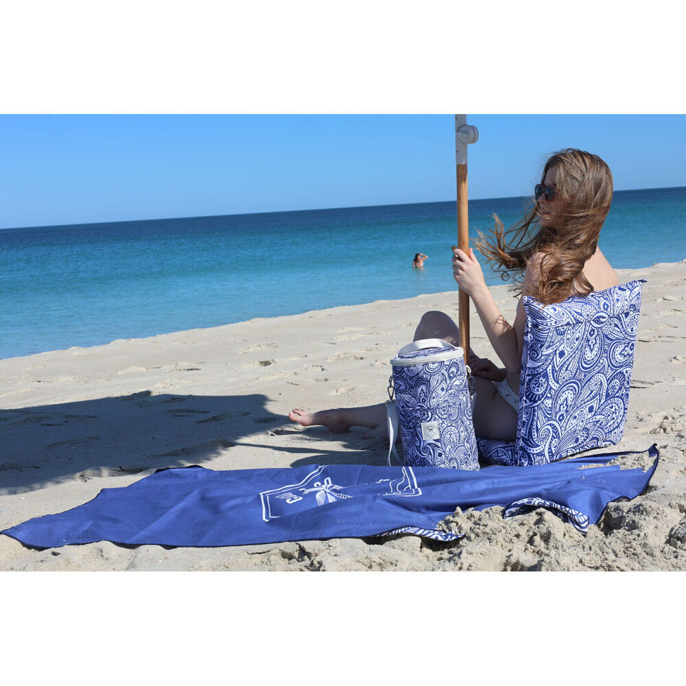 Good Vibes Eco Microfibre Beach Towel Quick Dry Tahitian Blue 160x90cm (2 Pack) — image 4