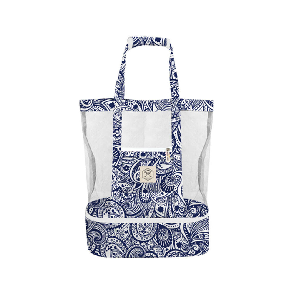 Good Vibes 47x45x20cm 2-in-1 Beach Insulated Cooler Bag Tahitian Blue