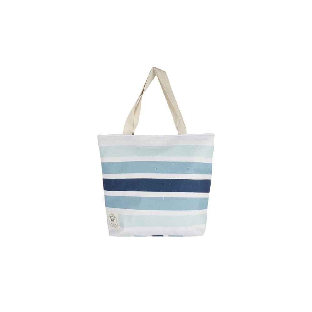 Good Vibes 41x47x15cm Canvas Beach Bag With Zip Ocean Tide Print