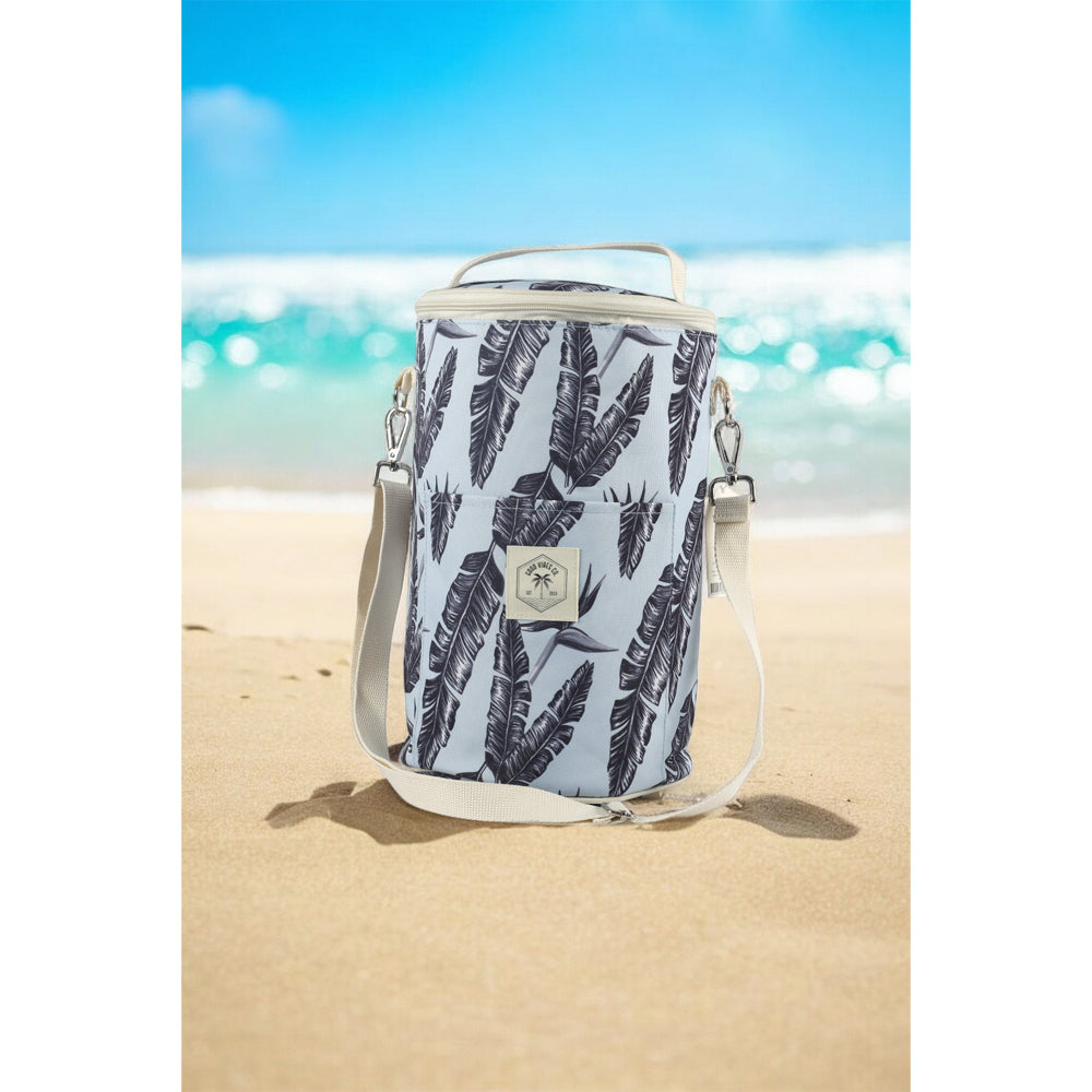 Good Vibes Barrel Cooler Bag Sorrento Palm Print Camping Outdoors 34x20cm — image 2