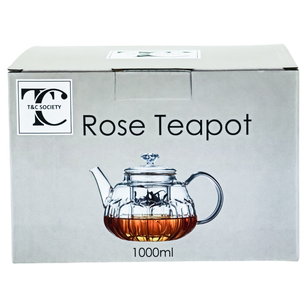 NF Living Glass Teapot with Filter 1000ml Clear Solid — image 5