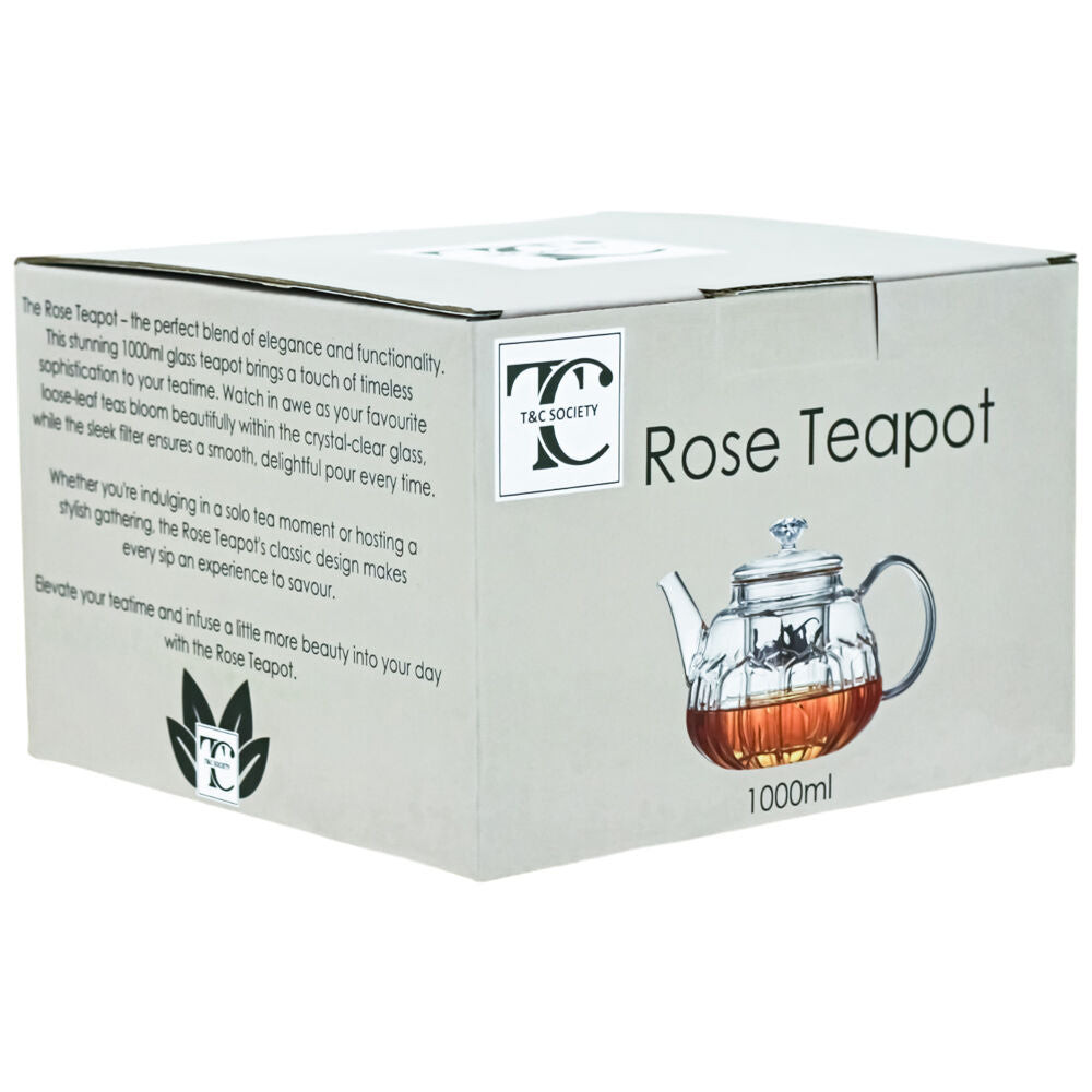NF Living Glass Teapot with Filter 1000ml Clear Solid — image 6