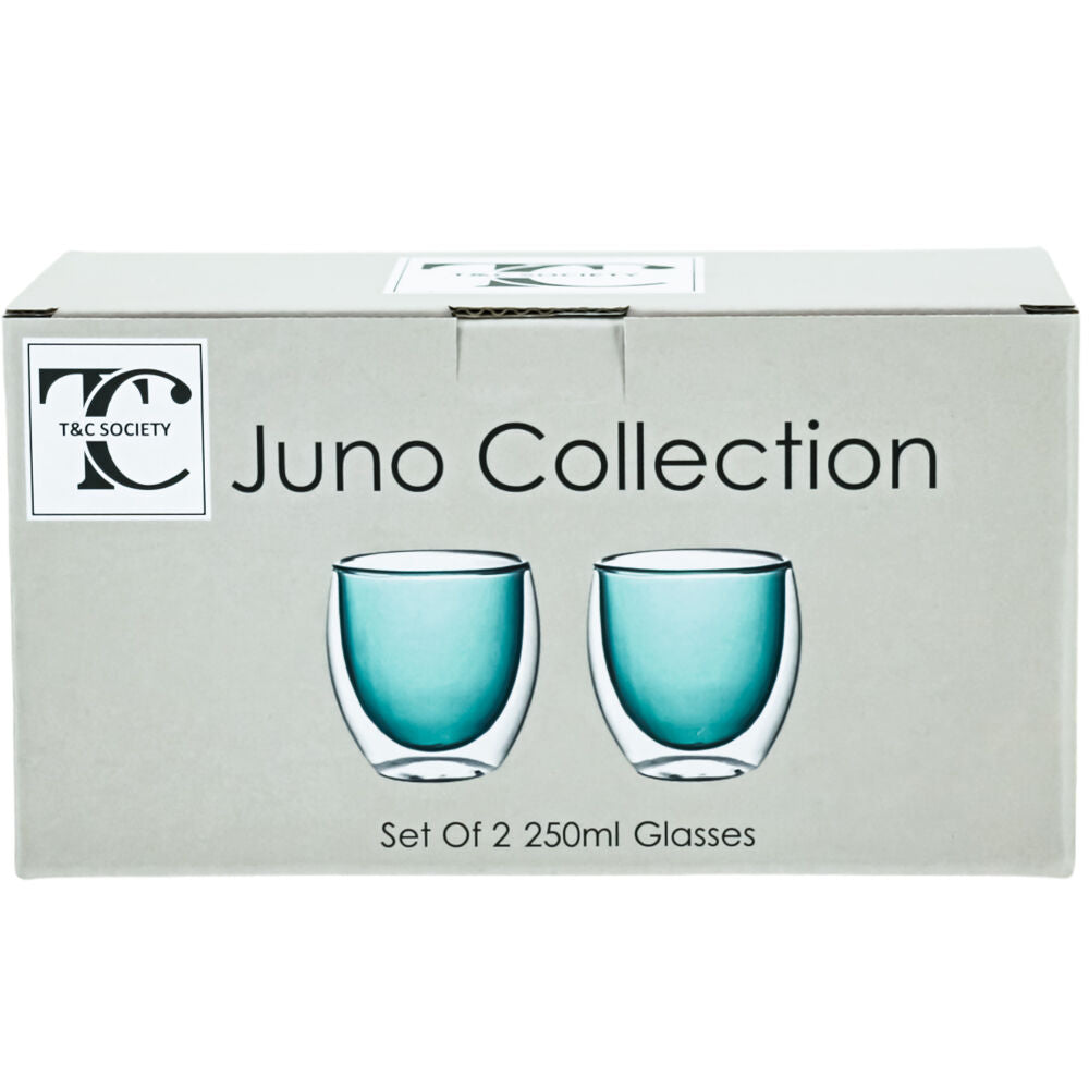 NF Living Serving Hued Glass 250ml Solid Double-Walled Teal (2 Pieces) — image 3