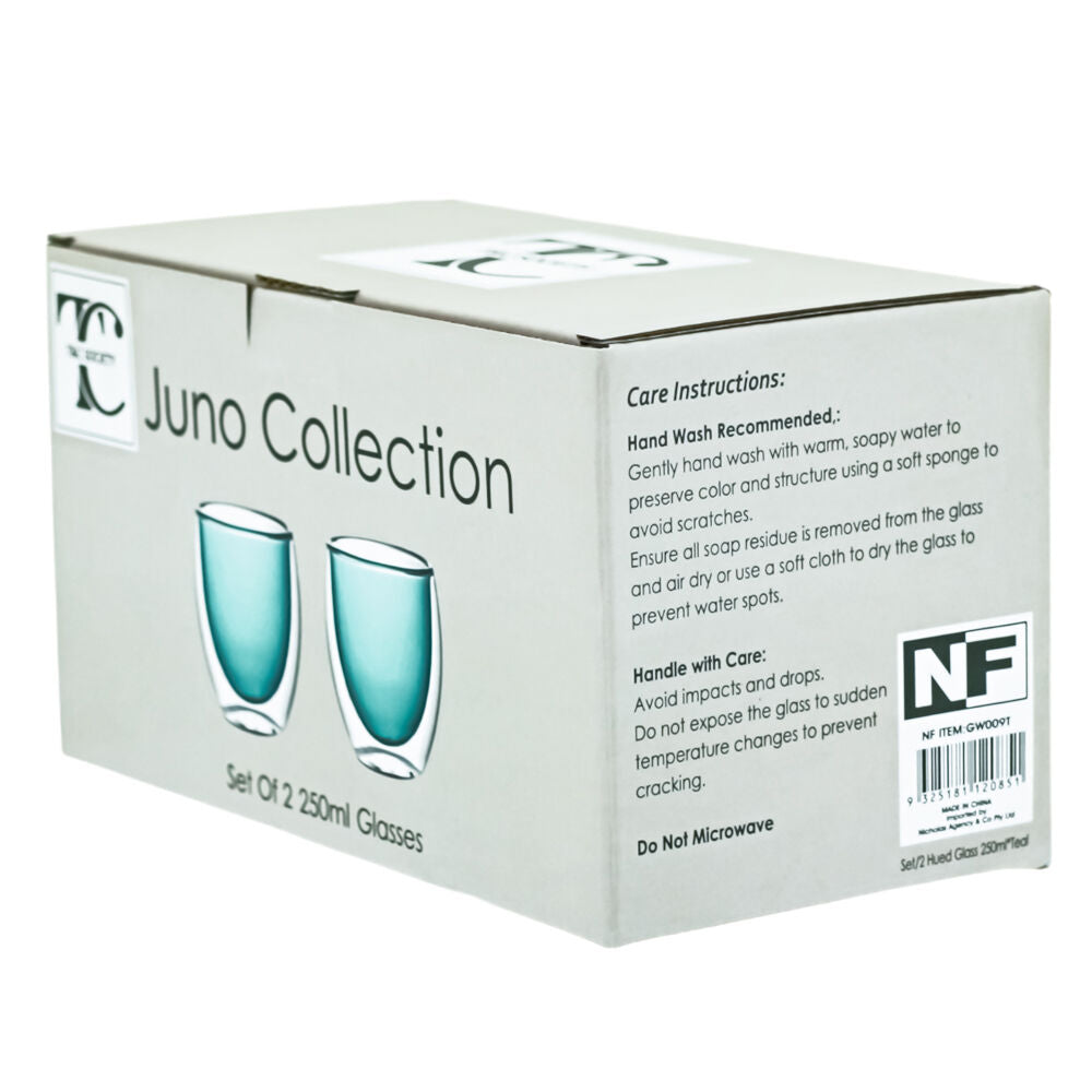NF Living Serving Hued Glass 250ml Solid Double-Walled Teal (2 Pieces) — image 4
