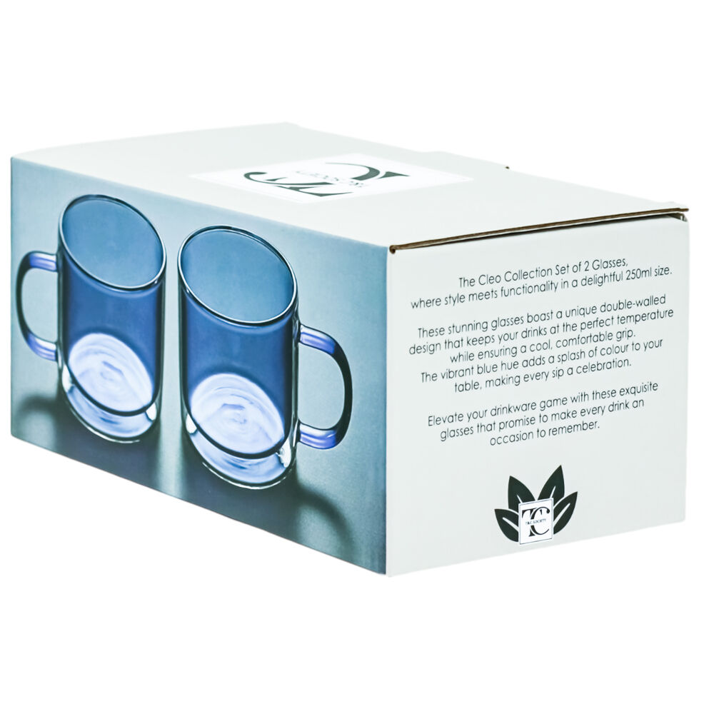 NF Living Serving Hued Cups 250ml Solid Double-Walled Blue (2 Pieces) — image 6