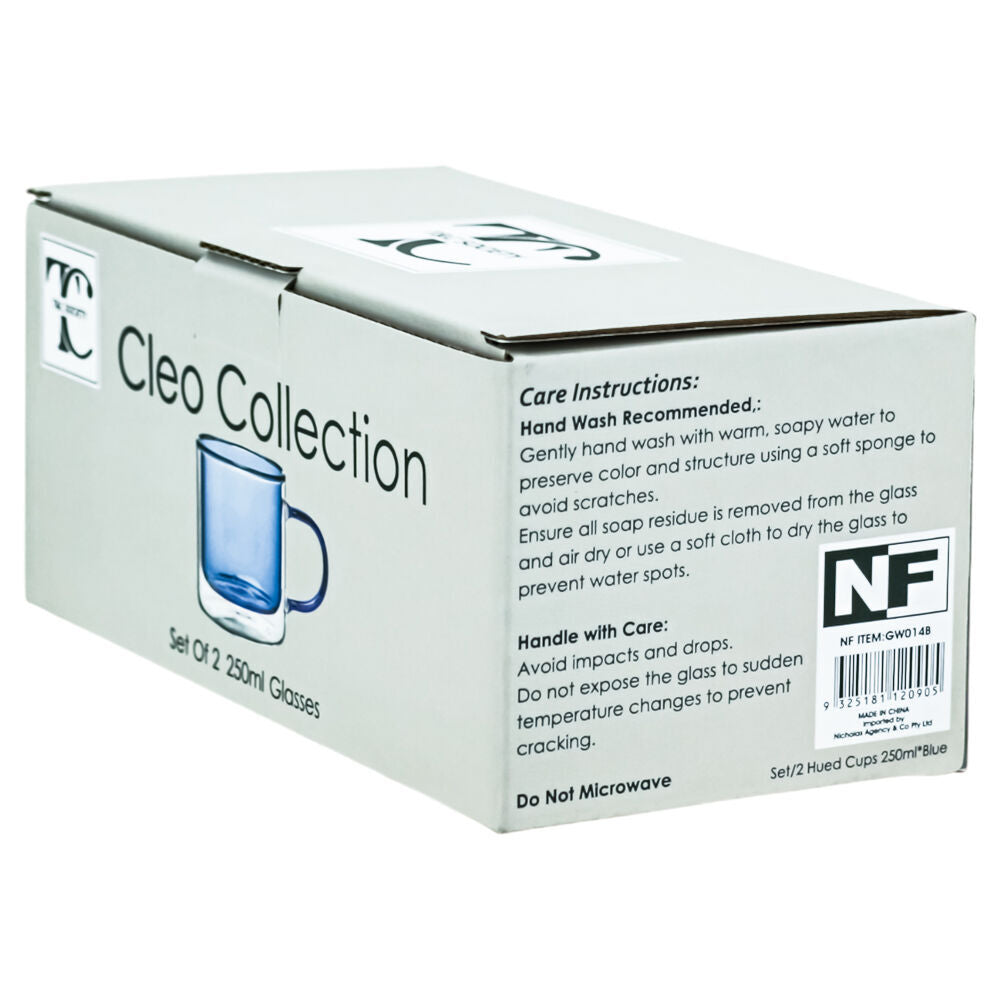 NF Living 2pc NF Living Serving Hued Cups 250ml Solid Double-Walled Blue (2 Pack) — image 3