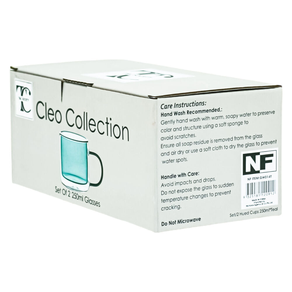 NF Living 2pc NF Living Serving Hued Cups 250ml Solid Double-Walled Green (2 Pack) — image 2