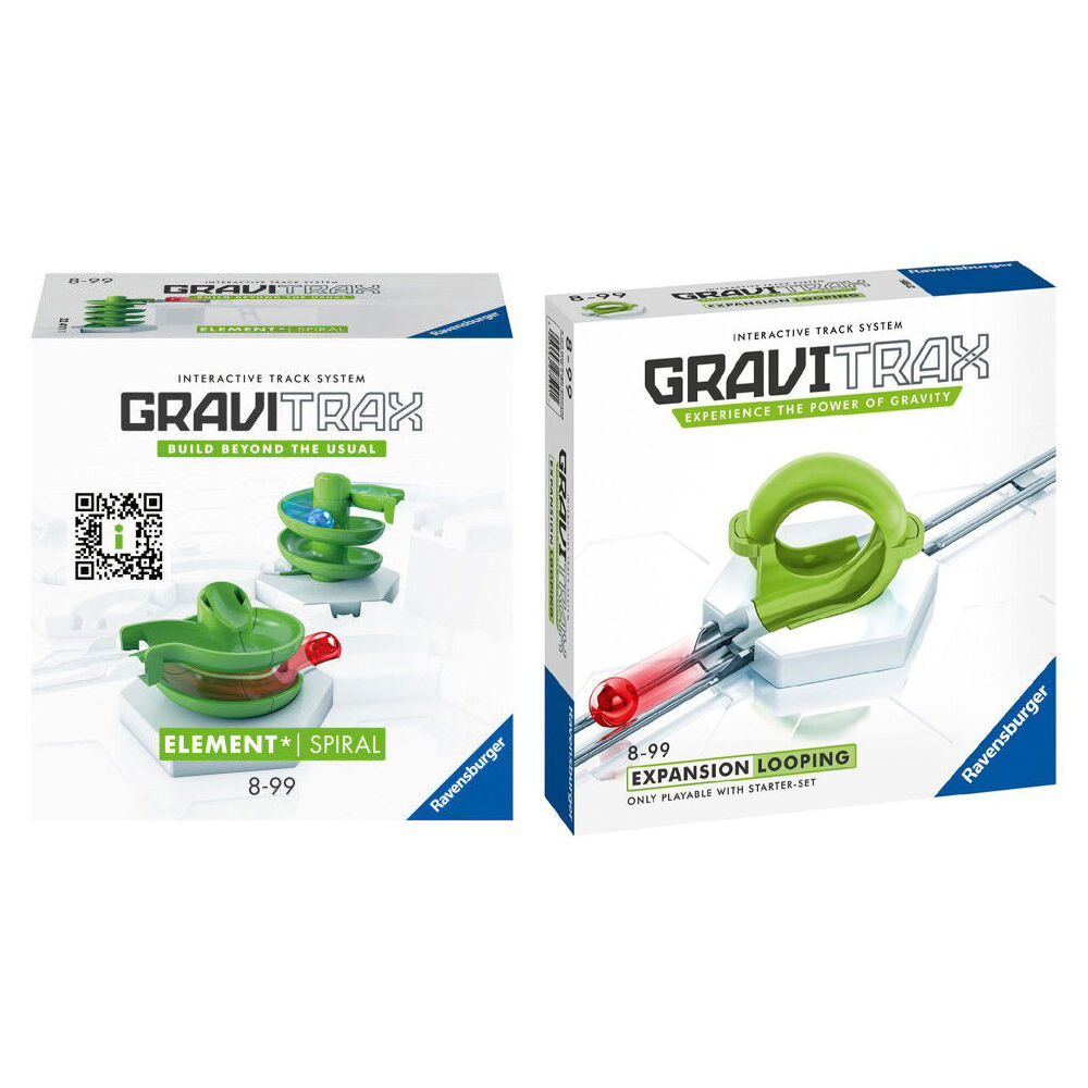 Gravitrax Action Pack Looping and Spiral Marble Run Kids Toy Set 8y+ (2 Pieces)