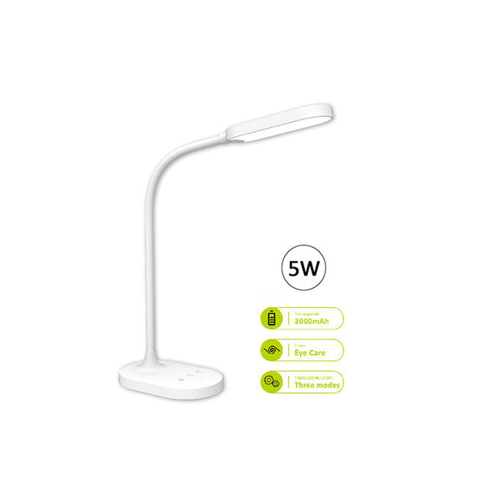Sansai White USB-C Rechargable LED Desk Lamp Adjustable Brightness/Colour — image 2