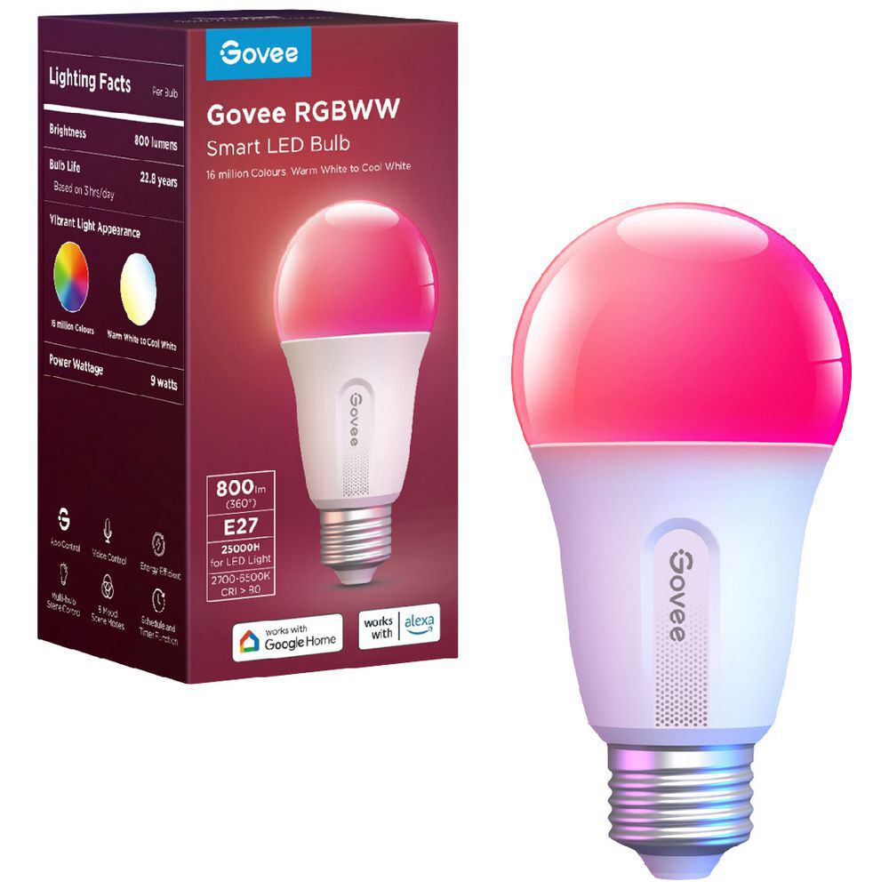 Govee Rgbww WiFi/Bluetooth Smart LED Light Bulb Voice Control E27 — image 2