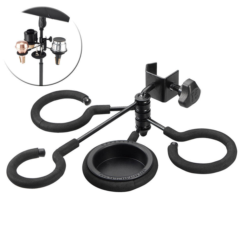 Hercules Trumpet Trombone/Horn Mute Holder/Rack Organiser for Mic Stand Black