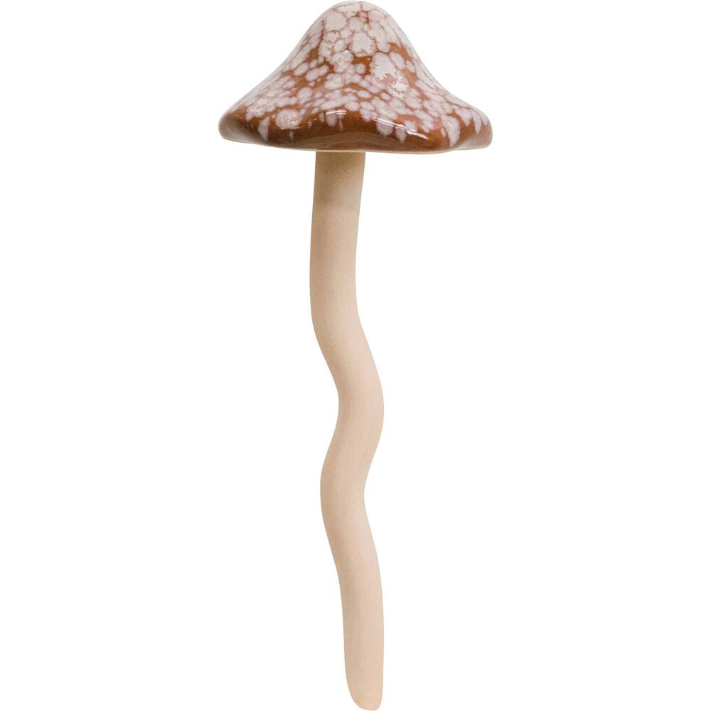 LVD Porcelain Jiggle Mushroom Sculpture Home/Office Decor 9.5x27cm Rust (2 Pack) — image 2