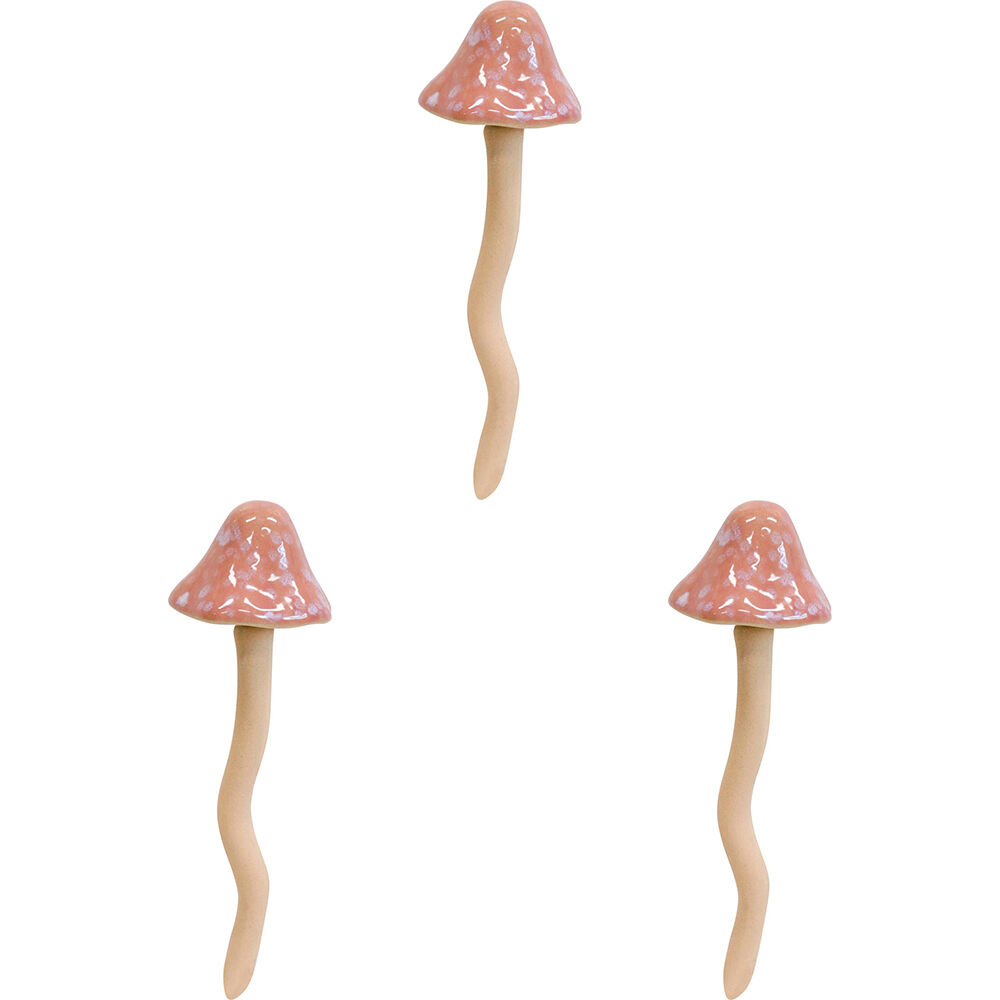 LVD Porcelain Jiggle Mushroom Sculpture Home/Office Decor Small 15.5cm Blue (3 Pack)